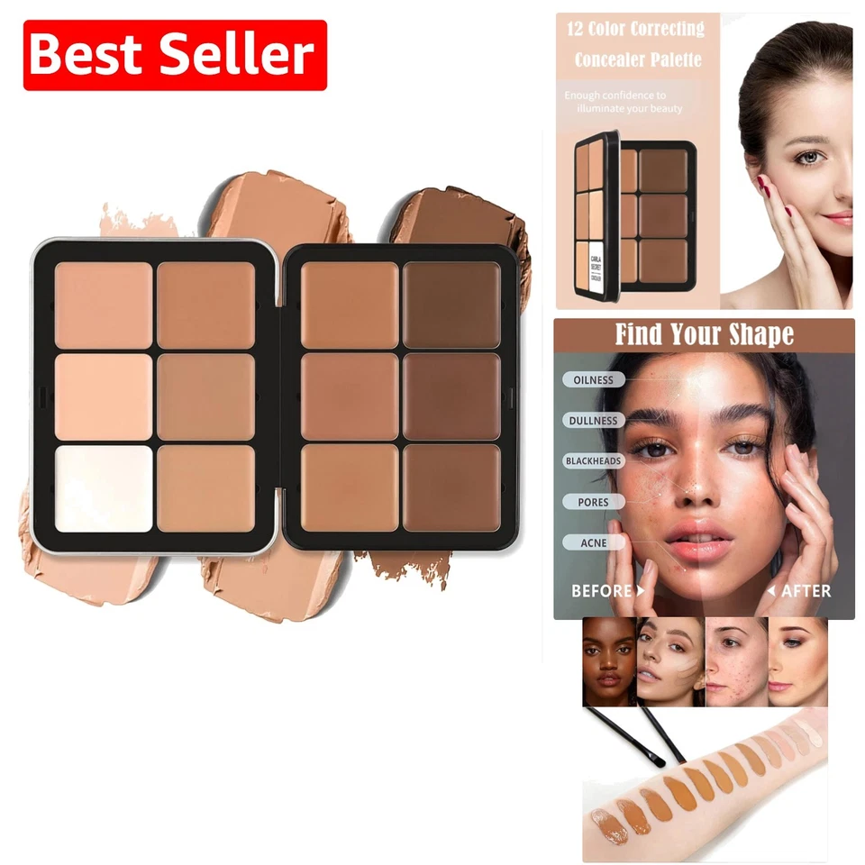 12 Color Professional Color Correcting Concealer Palette - Flawless Finish - Image 1 of 4