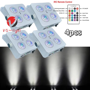 2pcs 4x18W RGBWA+UV Battery Powered WIRELESS DMX Par Can DJ Uplighting Up Light - Picture 1 of 8