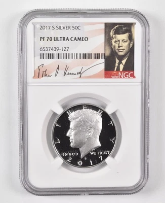 2017-S PF70 UCAM SILVER Kennedy Half Dollar NGC Special Lbl *7560 - Image 1 of 4