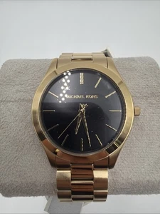 Orologio Michael Kors Uomo Slim Runway Tono Oro Quadrante Nero - MK8621 (Z4-A2) - Foto 1 di 13