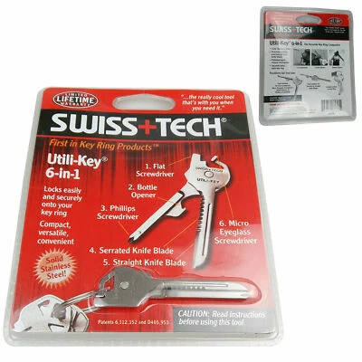 AUTONISSANPARTS Stainless Steel 6 In 1 Swiss+Tech Utili-Key Keyring Keychain Pocket Multi-Tools