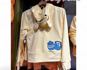 Disney Parks Winnie The Pooh Sweatshirt Womens Yellow Fleece Hooded Zip Size L - Picture 1 of 5