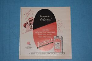 Vintage 1952 Lavoris Mouthwash Print Ad.
