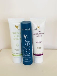 Forever Aloe Scrub, balancing toner, Aloe Moisturising face care set - Picture 1 of 4