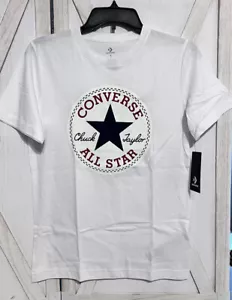Converse Jungen Chuck Taylor Patch T-Shirt Größe Large weiß neu mit Etikett - Bild 1 von 4