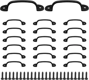 20Pcs Black Barn Door Handles, Zinc Alloy Mini Decorative Handles Vintage Drawer - Picture 1 of 12