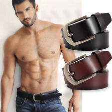 Real Leather Belts Mens 100% Cowhide Leather Buckle Formal & Casual Jeans C34