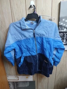 VINTAGE Nike Jacket Kids Medium Blue Athletic Full Zip Windbreaker Vinted Back - Picture 1 of 5