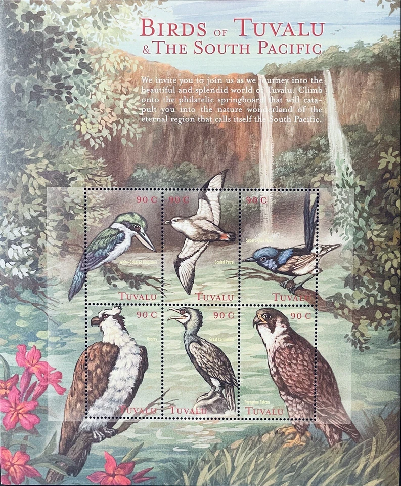 FOLHA DE SELOS DE PÁSSAROS TUVALU DE 6 MNH 2000 PÁSSAROS VIDA SELVAGEM KINGFISHER FALCÃO ÁGUIA-PESCADORA 1 - Imagem 1 de 1