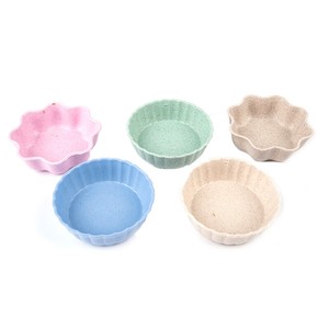 3Pcs Household Wheat Straw Seasoning Dish Tableware Small Breakfast D-j