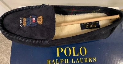 Polo Ralph Lauren Zapatillas Mocasines Oso Sherpa Mujer’s Damas 10 Azul Marino Nuevo Foto 1 de 4