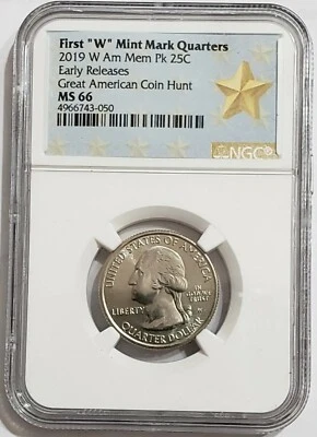 2019-W 25C AMERICAN MEMORIAL PARK NGC MS66 Early Releases Coin.. - Image 1 of 3