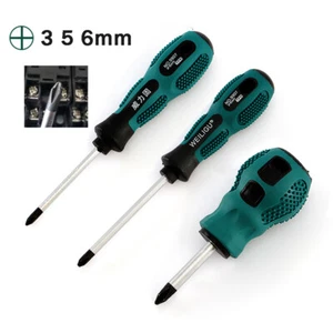 Magnetic Screwdriver Phillips Cross Head Non-Slip Handle 3,5,6mm 38-300MM Long - Picture 1 of 18