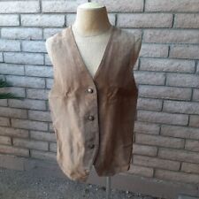 Paradox Vest Womens 16 Brown Pig Suede Oklahoma State Seal Star Buttons Western