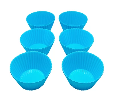 12x Silikon Muffinform groß Backform Muffinförmchen Cupcake Muffins Deko BLAU^ - Bild 1 von 3