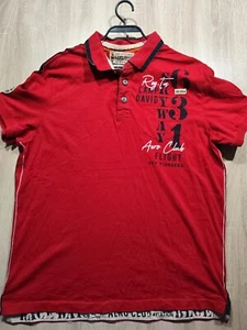 Camp David mens collared cotton red t-shirt size XL - Picture 1 of 9