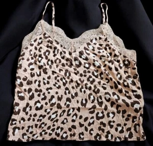 * FOREVER 21 Animal Print Lace Trim Silky Camisole Ladies Size SMALL - Picture 1 of 5