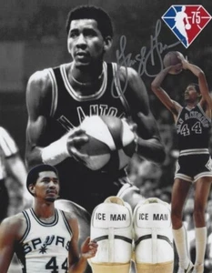 Signed 8x10 GEORGE GERVIN San Antonio Spurs Autographed Photo w/COA - Picture 1 of 1