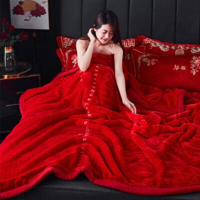 4kg Manta Terciopelo 2 CAPAS Raschel Mantas Funda Cama Suave Cálida Manta Foto 1 de 4