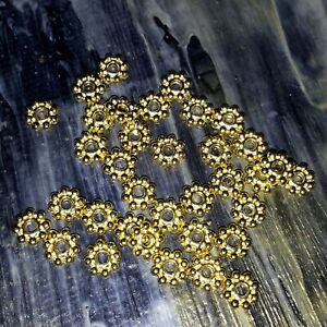 Alloy Flower Spacers 5x1.5mm 100pcs, Gold,  Free postage Oz Seller
