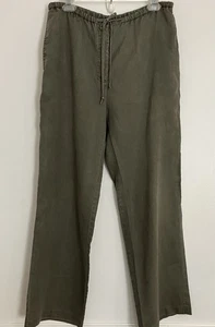 Pantalones Brooks Brothers Pequeños Verde Oliva 100% Lino Minimalista Lujo Costero - Imagen 1 de 6