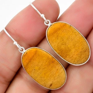 Natural Honey Aragonite 925 Sterling Silver Earrings Jewelry E-1001 - Picture 1 of 5