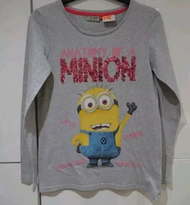 Next Despicable Me Grey Long Sleeve Occasion Party Casual T-shirt Age 12 Years - Picture 1 of 4