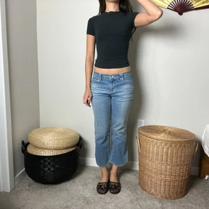 y2k vintage blue low rise cute denim capri jeans by dkny jeans - Bild 1 von 7