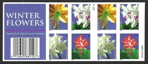 US 4865dvar WINTER FLOWERS IMPERFORATE BOOKLET OF 20 FROM PRESS SHEET MNH VF-XF - Picture 1 of 2