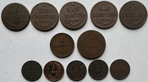 12PCS AUSTRIA FRANZ II (5)1816A 1851A 1861A & (4)1885 KREUZER & 1864-B 4 KREUZER - Picture 1 of 2