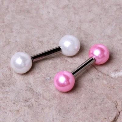 316L Surgical Steel Acrylic Pearl Ball Cartilage Earring - Image 1 of 4