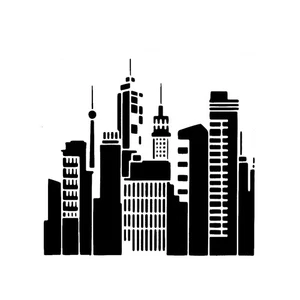 Wirklich tolle Schablonen, City Skyline 4, 5,9x5,9" wiederverwendbar, hohe Gebäude, Büro - Bild 1 von 2