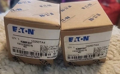 2x Eaton NSB 10250TA4 Contact Blocks and Other Accessories Rubber Boot Red  - Image 1 of 3