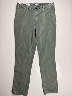 GAP Girlfriend Chino Pants Size 4 W30 L28 Mid-Rise Skinny Leg Solid Green Casual - Image 1 of 4