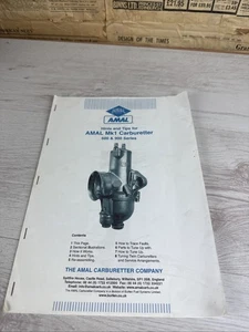Manuale Carburatore Amal MK1 900 600 serie NOS Venturi Triumph Norton BSA Ariel - Foto 1 di 3