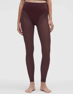 Lululemon Nulu High Rise Mesh Panel Tight 28" Plum Size 6 (UK 10) RRP - £108 - Picture 1 of 11