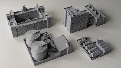 WMANNS MODELS 6mm Scale Table Top Wargaming Factory Set 3 – 4 Buildings