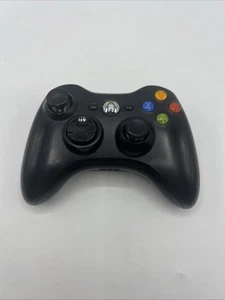Official Microsoft Xbox 360 Black Wireless Controller OEM No Batt Cover Tested - Picture 1 of 3