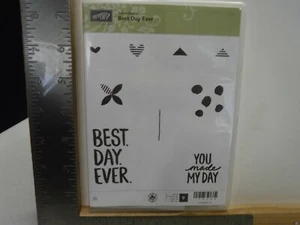 STAMPIN UP BEST DAY EVER SET OF 9 CLING MOUNT RUBBER STAMPS NEW A25924 - Picture 1 of 2