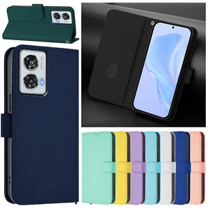Funda de cuero plegable tipo billetera para teléfono Motorola G05 G15 E14 G85 Edge 50 - Imagen 1 de 115