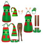Elf Apron Christmas Costume Set Fancy Dress Cartoon Outfit Cosplay For New Year