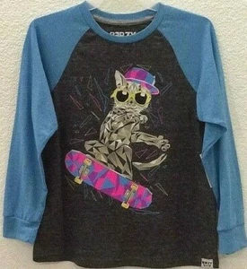 Berzy Girls Long Sleeve Pullover Cool Cat Riding Skate Board X-Large (14-16) NEW - Picture 1 of 1