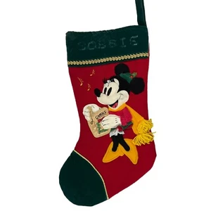 Disney Minnie Mouse Vintage Weihnachtsstrumpf 3D verziert rot Filz - Bild 1 von 11