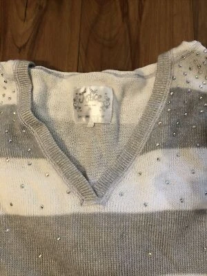 Suéter con Capucha Justice Rayas Gris Y Blanco Manga Larga Talla Camisa con capucha 14 Foto 1 de 3