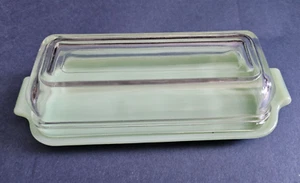 Vintage Fire King Jadite Green Butter dish with clear glass top - Picture 1 of 8