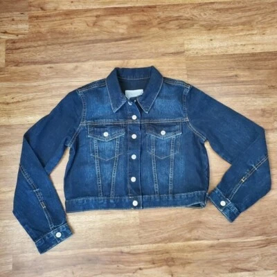 NEW Gymboree Girl's XL Short Dark Wash Button Up Classic Cotton Jean Jacket - Image 1 of 4