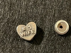 Kay Jewelers Charmed Memories Sterling Silver .925 Bracelet Charm #1 Wife & Stop - Picture 1 of 3