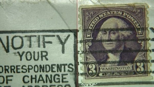 Rare George Washington Purple 3 Cent Stamp Used 1932 US Postage + 1932 Poster!!! - Picture 1 of 23
