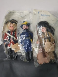 3 Carlson dolls British General Maple Lake Minn Frontier Man Union General READ - Picture 1 of 13