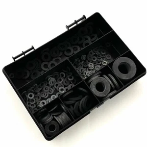 375 PIEZAS SURTIDAS M4 M5 M6 M8 M10 M12 M16 M20 GOMA NEGRA FORMA KIT DE LAVADORA - Imagen 1 de 1